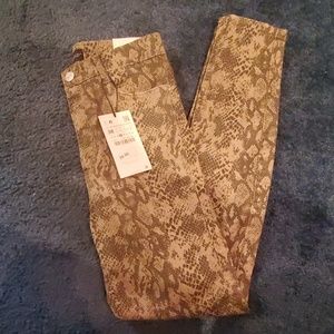 High Rise Snake Print denim